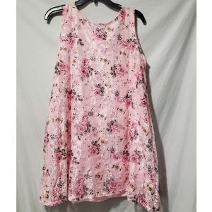 Pink floral dress Girls size 18 1/2